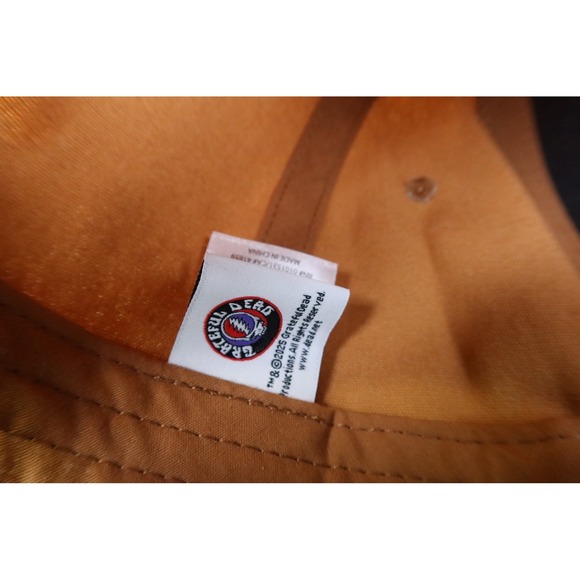 Grateful Dead Dancing Skeletons Snapback Hat Tan Blue Trucker Cap Mad Engine - Picture 5 of 5